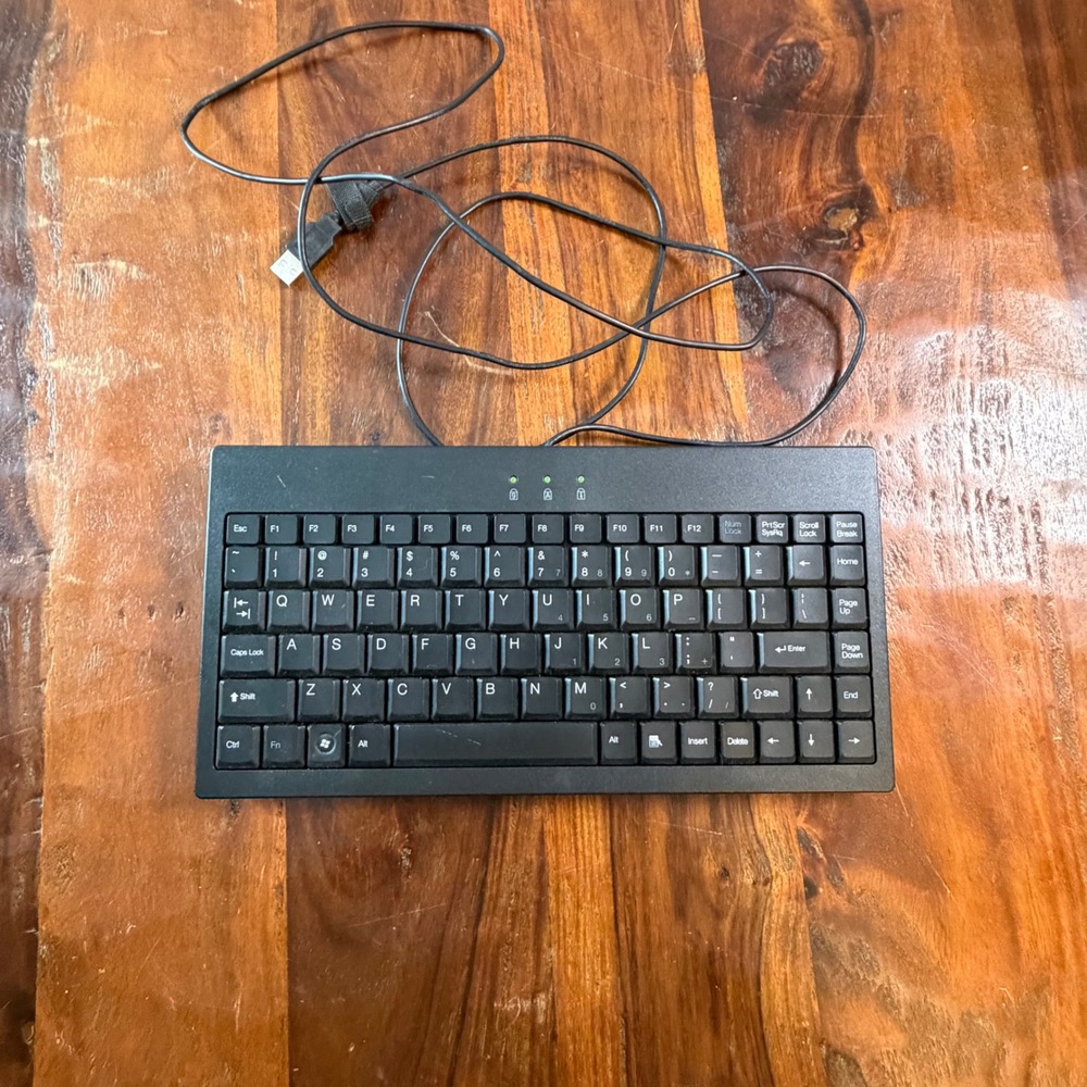 Adesso AKB-110B Mini Wired USB Keyboard 88-Key Compact Black Space Saving